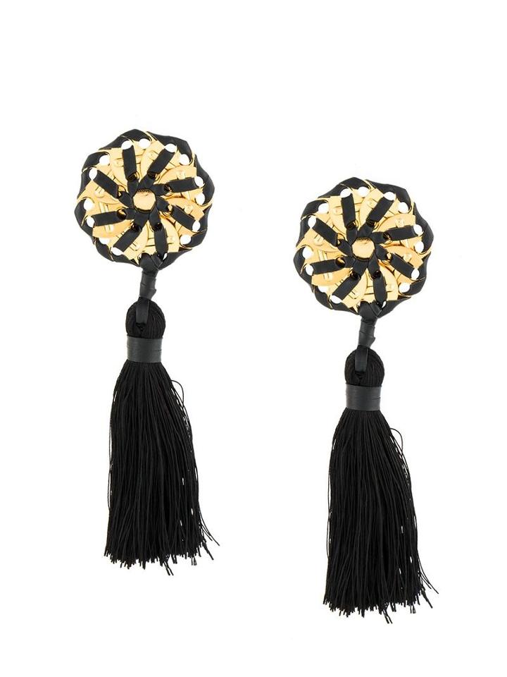 Dsquared2 Spiral Tassel Earrings, Women's, Black