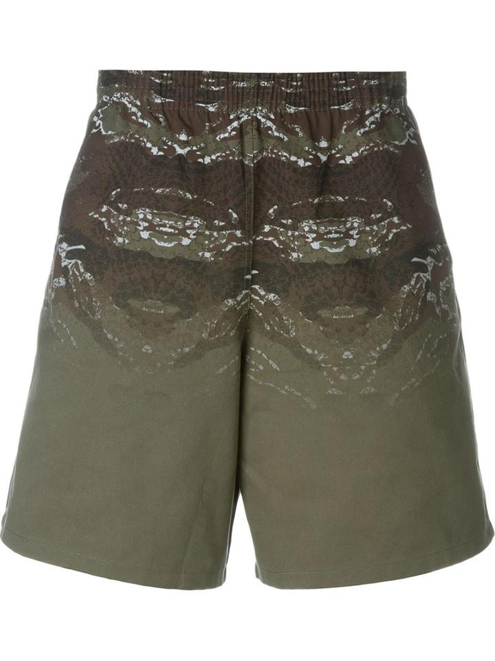 Marcelo Burlon County Of Milan Banes Shorts, Men's, Size: S, Green, Cotton