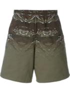 Marcelo Burlon County Of Milan Banes Shorts, Men's, Size: S, Green, Cotton