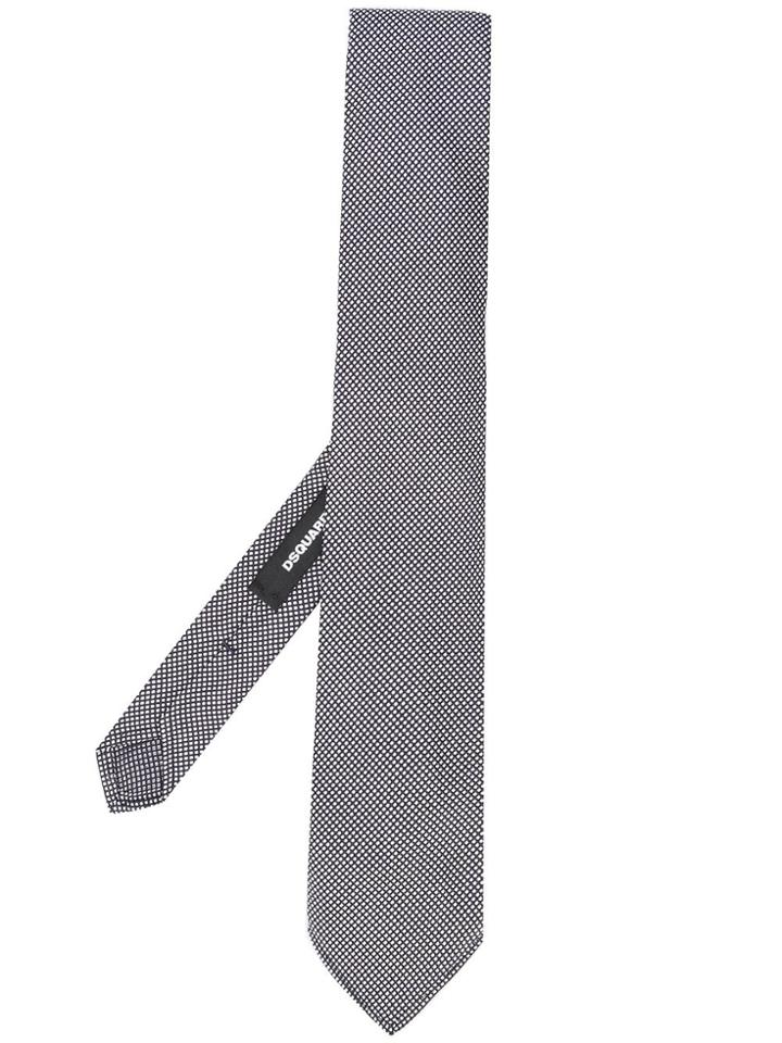 Dsquared2 Silk Checkered Necktie - White