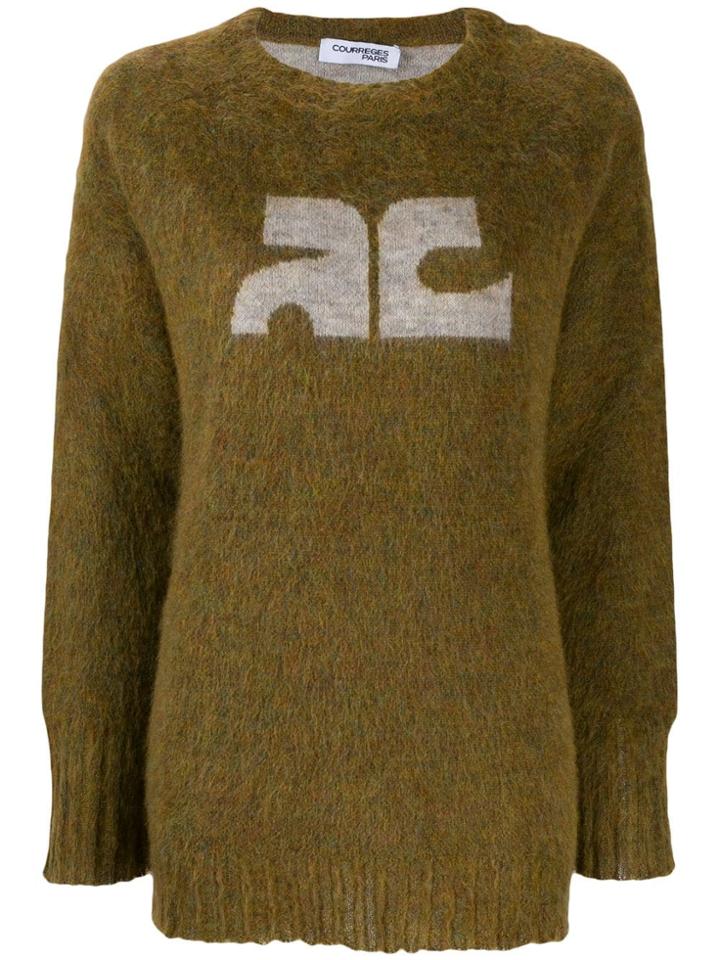 Courrèges Contrast Logo Jumper - Green