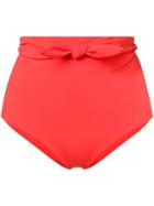 Mara Hoffman Bow Detail High Waisted Bikini Bottoms - Red