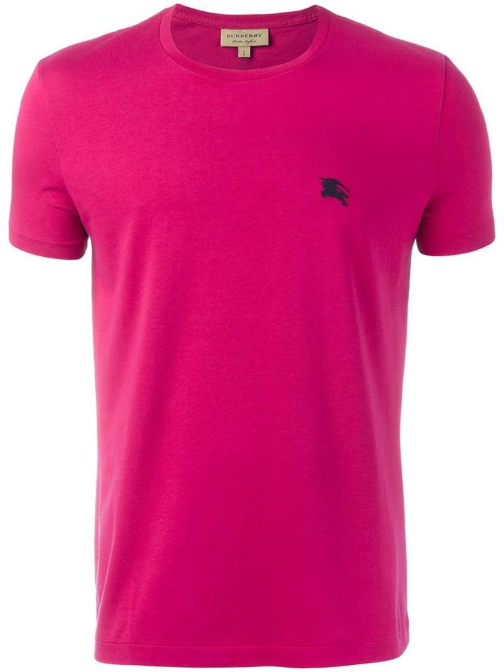 Burberry Logo Patch T-shirt, Men's, Size: Large, Pink/purple, Cotton