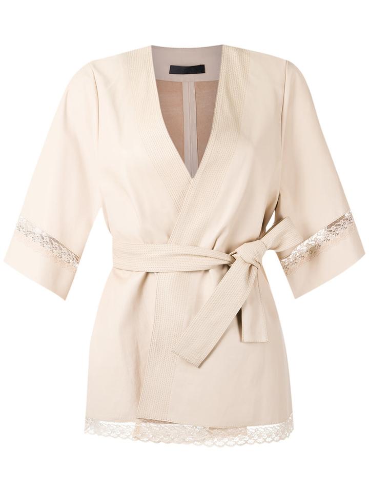 Talie Nk Leather Kimono, Women's, Size: P, Nude/neutrals, Leather