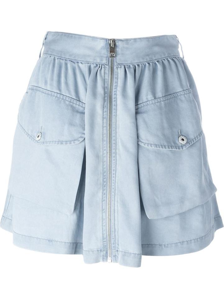 Diesel Zip Up Pocket Detail Pleated Skirt