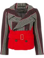 Comme Des Garçons Vintage Striped Double-breasted Jacket - Red