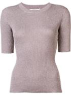 3.1 Phillip Lim Lurex Knit Top, Women's, Size: Xs, Pink/purple, Polyester/metallic Fibre