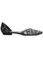 Giorgio Armani Vintage Embellished Cut Out Ballerina Flats -