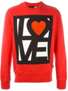 Love Moschino Logo Print Sweatshirt, Men's, Size: Medium, Red, Cotton
