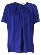 Gianluca Capannolo Pleated Front Blouse, Women's, Size: 42, Blue, Viscose