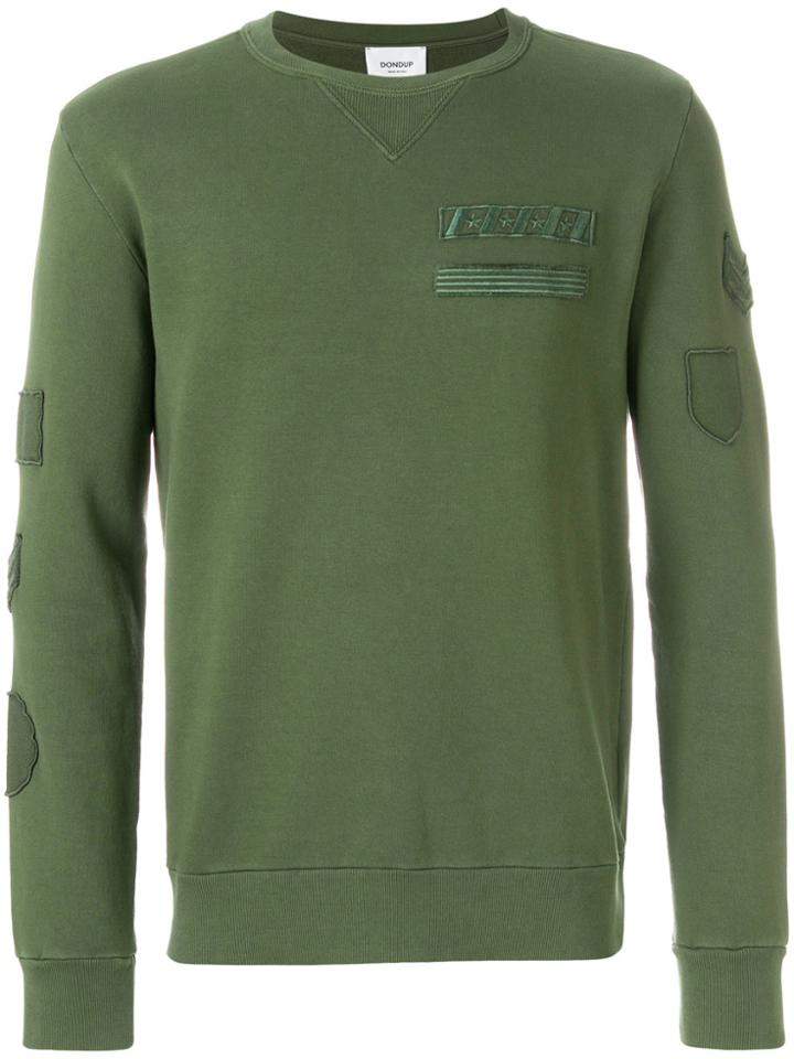 Dondup Military Insignia Embroidered Sweater - Green
