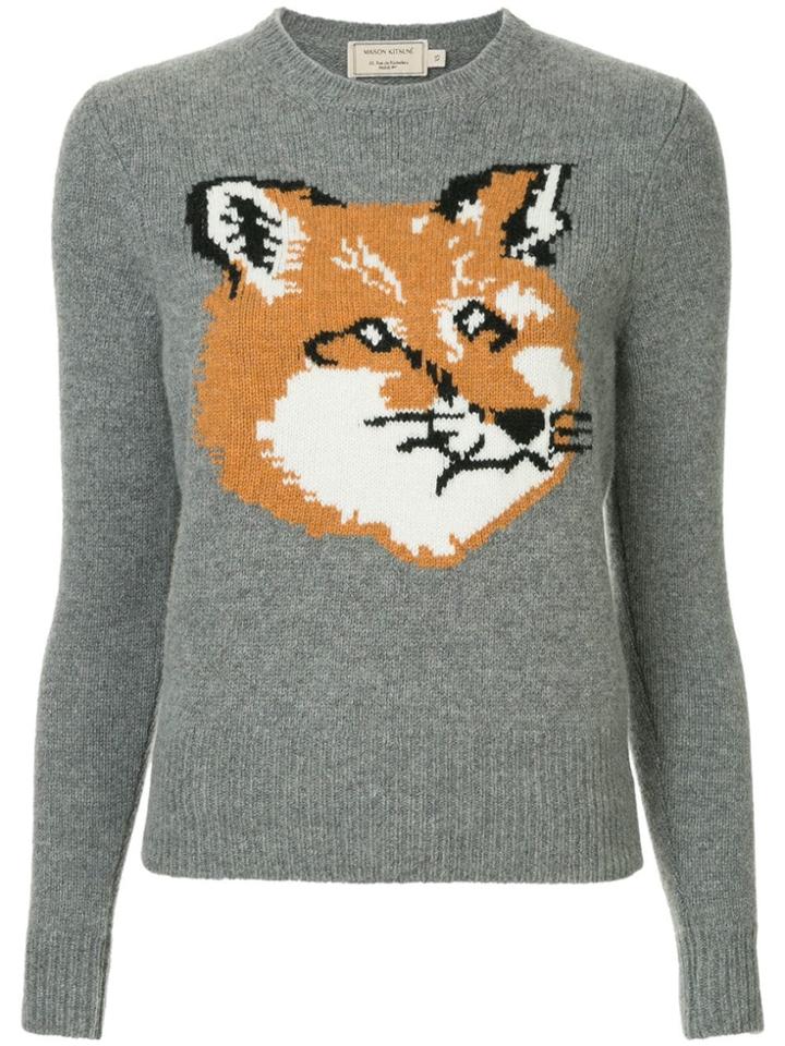 Maison Kitsuné Knit Printed Jumper - Grey