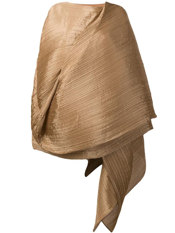 Pleats Please By Issey Miyake Pleated Wrap Scarf - Nude & Neutrals