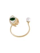 Delfina Delettrez Eye Piercing Ring, Women's, Size: 53, Metallic, 18kt Gold/enamel/white Freshwater Pearl