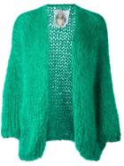 Made By Bernadette Open Front Cardigan, Women's, Green, Mohair