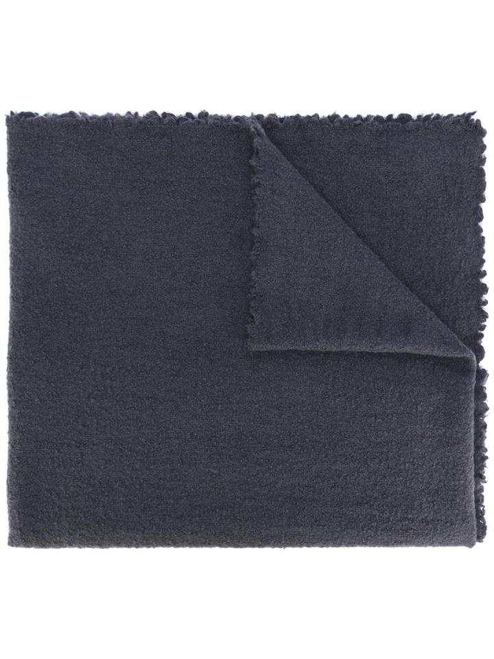 Faliero Sarti Raw Edge Knitted Scarf, Adult Unisex, Grey, Polyamide/cashmere/virgin Wool