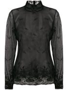 Ann Demeulemeester Mildred Sheer High Neck Top - Black