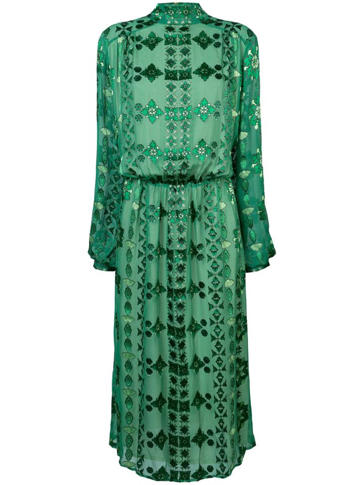 Pierre Balmain Printed Flared Dress - Green