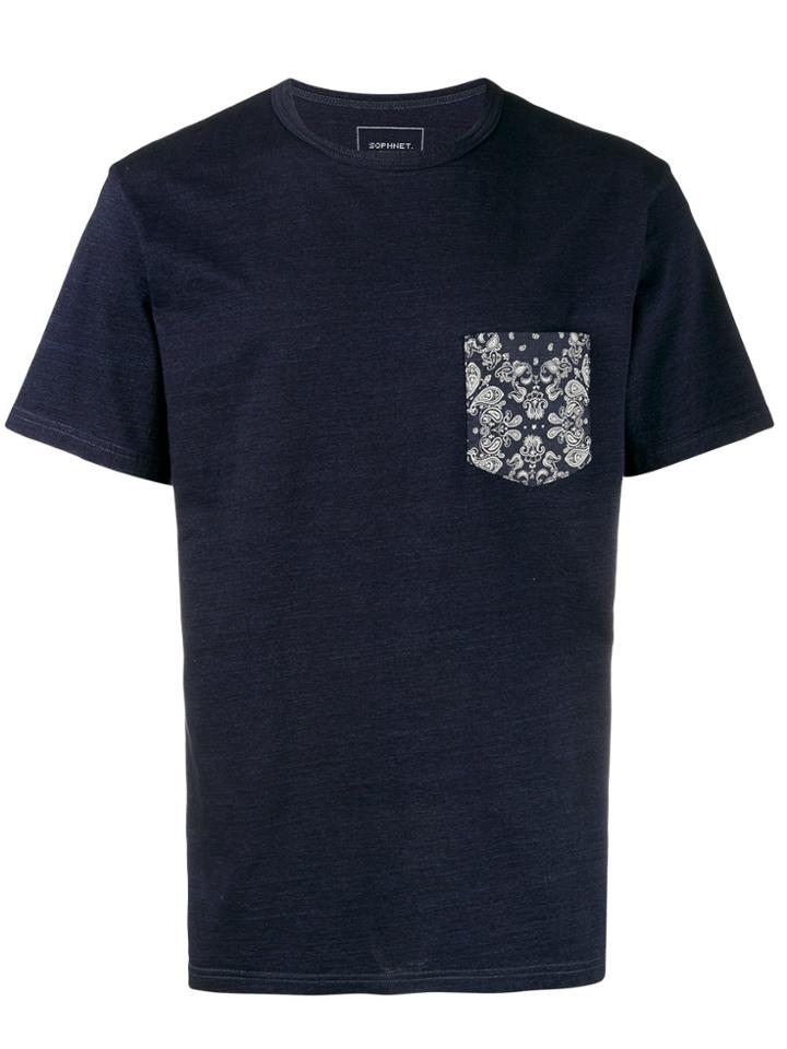 Sophnet. Bandana Print Pocket T-shirt - Blue