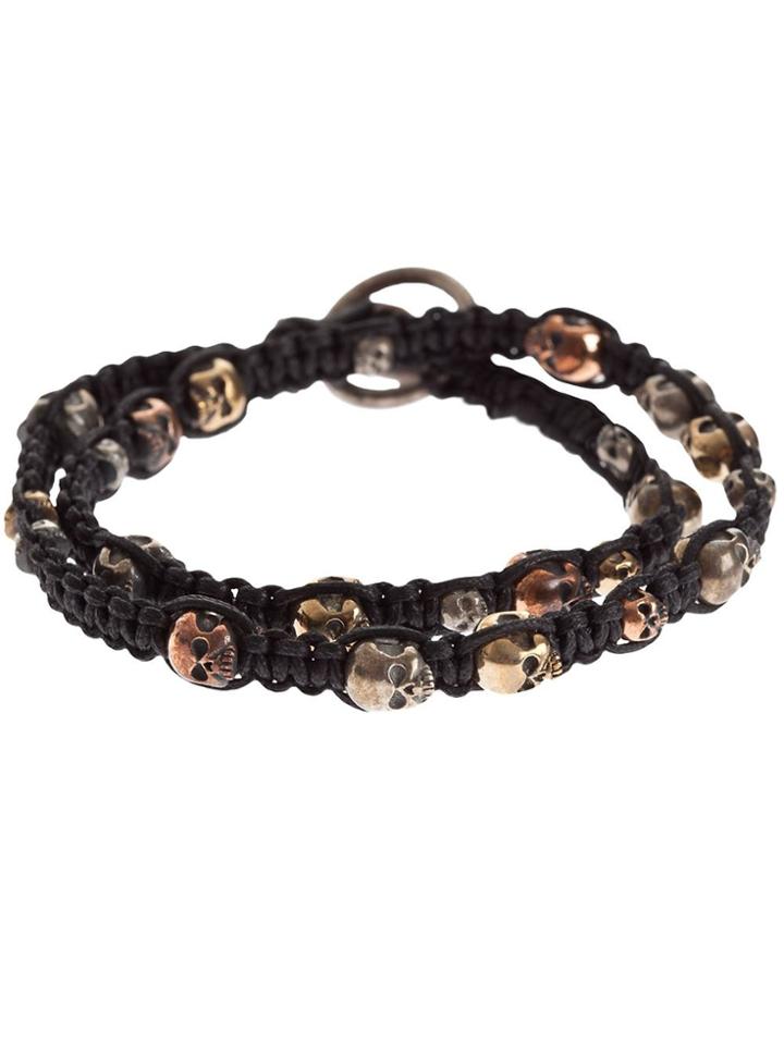 Tobias Wistisen Woven Skull Bracelet - Black