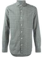 Barba Checked Shirt, Men's, Size: 39, Green, Cotton