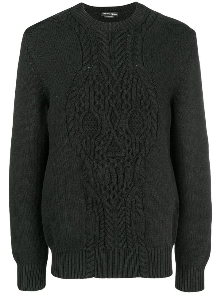 Alexander Mcqueen Ribbed Crew Neck Sweatshirt - Black