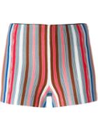 Missoni Striped Knit Shorts, Women's, Size: 40, Brown, Rayon/polyester