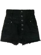 Amiri Distressed Denim Shorts - Black