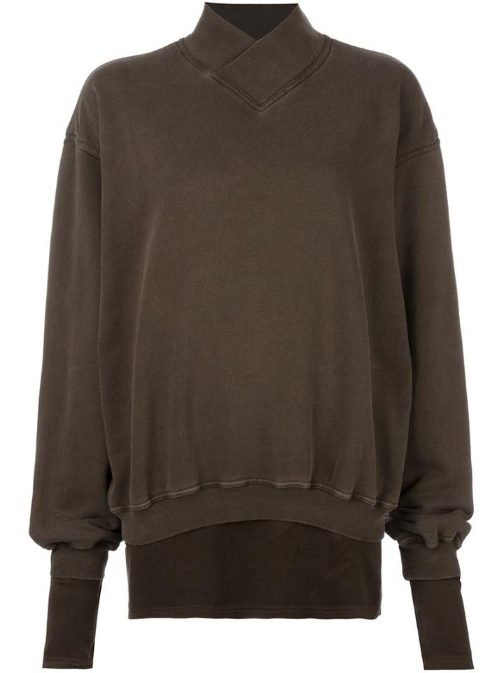 Haider Ackermann 'top Perth Vision + Dali Greige' Sweater, Women's, Size: Small, Green, Cotton/silk