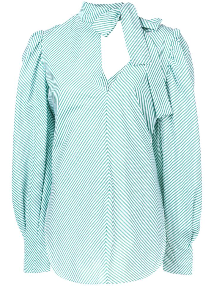 Silvia Tcherassi Bow Tie Striped Shirt - Green