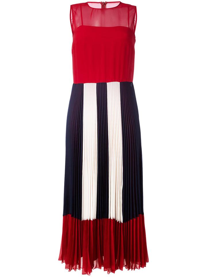 Red Valentino Sheer Pleated Dress, Women's, Size: 42, Polyester