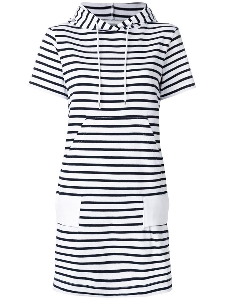 Sacai Hooded Striped Dress - White