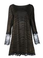 Loyd/ford Semi Sheer Animal Print T-shirt Dress