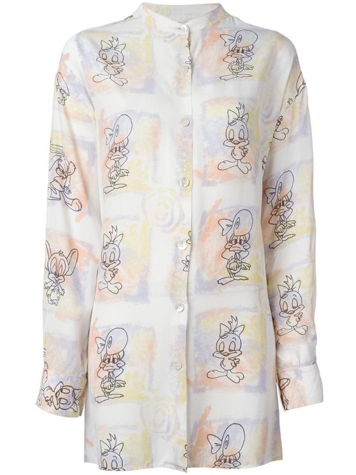 Jc De Castelbajac Pre-owned Cartoon Printed Shirt - White