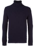 Woolrich Roll Neck Long Sleeve Sweater, Men's, Size: Large, Blue, Wool/polyamide