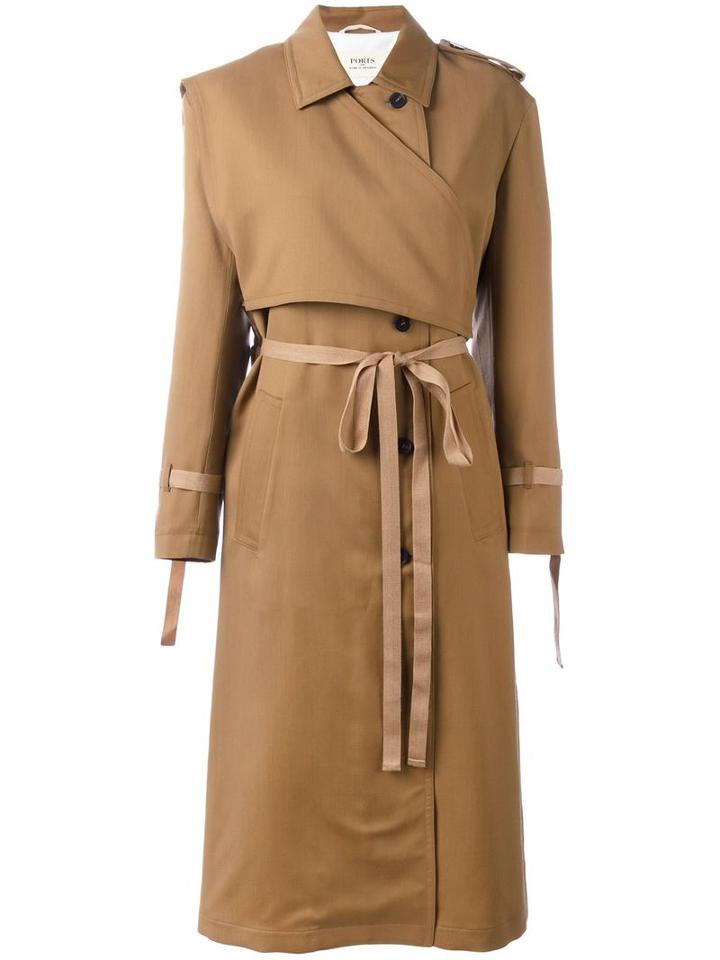 Ports 1961 Double Breasted Coat, Women's, Size: 36, Brown, Silk/cotton/wool