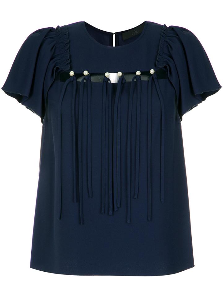 Nk Cut Out Blouse - Blue