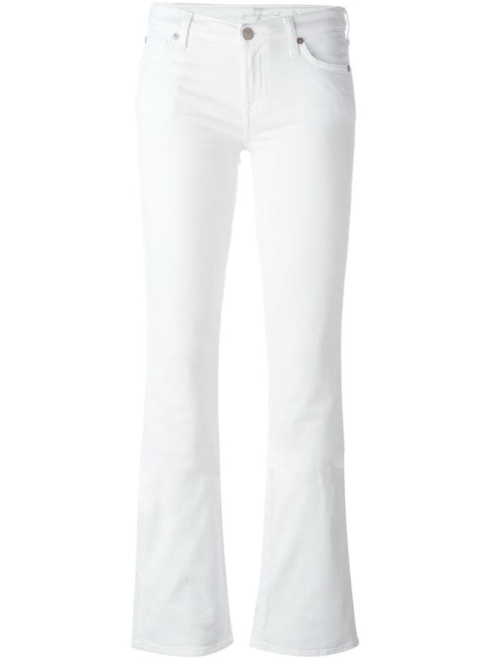 7 For All Mankind Bootcut Jeans, Women's, Size: 27, White, Cotton/lyocell/spandex/elastane