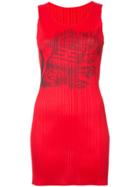 Issey Miyake Vintage Chinese Print Dress - Red