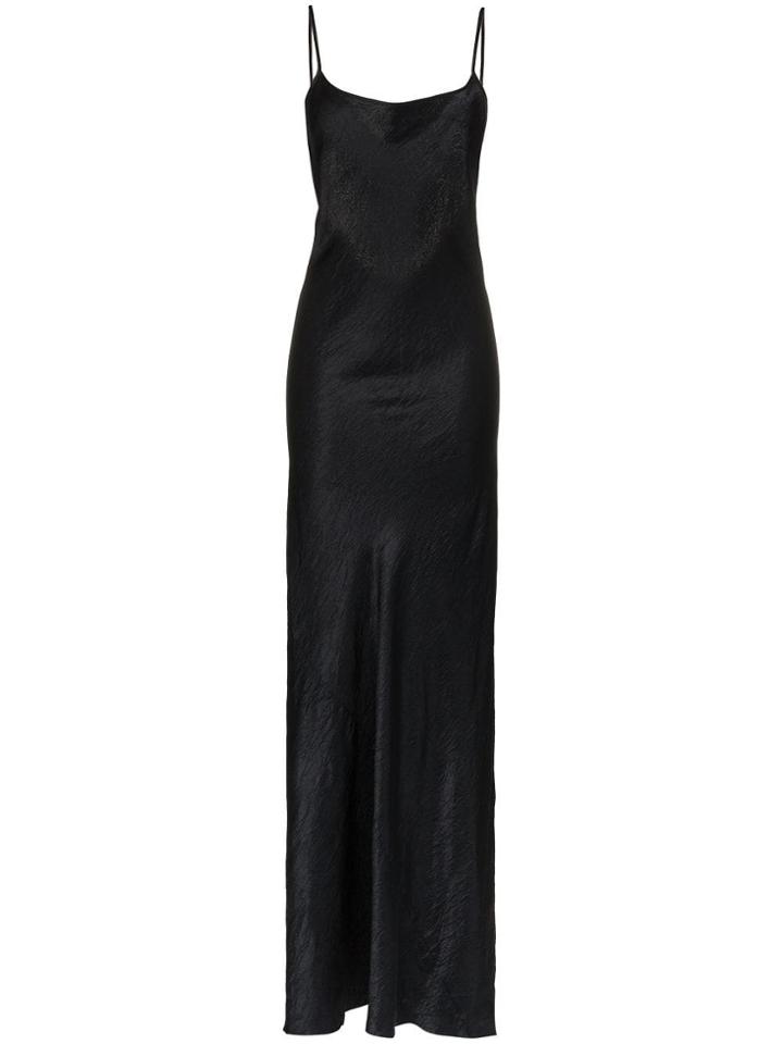 Ann Demeulemeester Lambeth Open Back Satin Slip Dress - Black