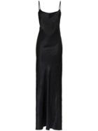 Ann Demeulemeester Lambeth Open Back Satin Slip Dress - Black