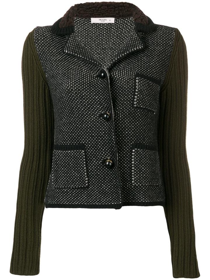 Prada Vintage 2000 Dotted Knit Jacket - Black