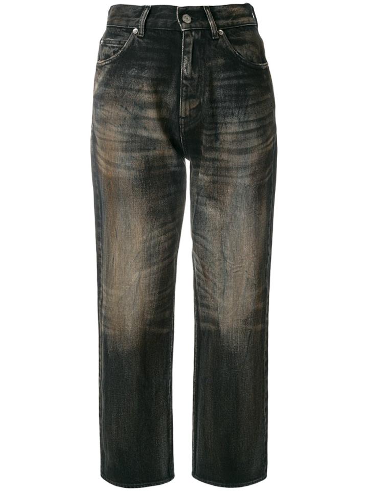Golden Goose Deluxe Brand Cropped High Waist Jeans - Black
