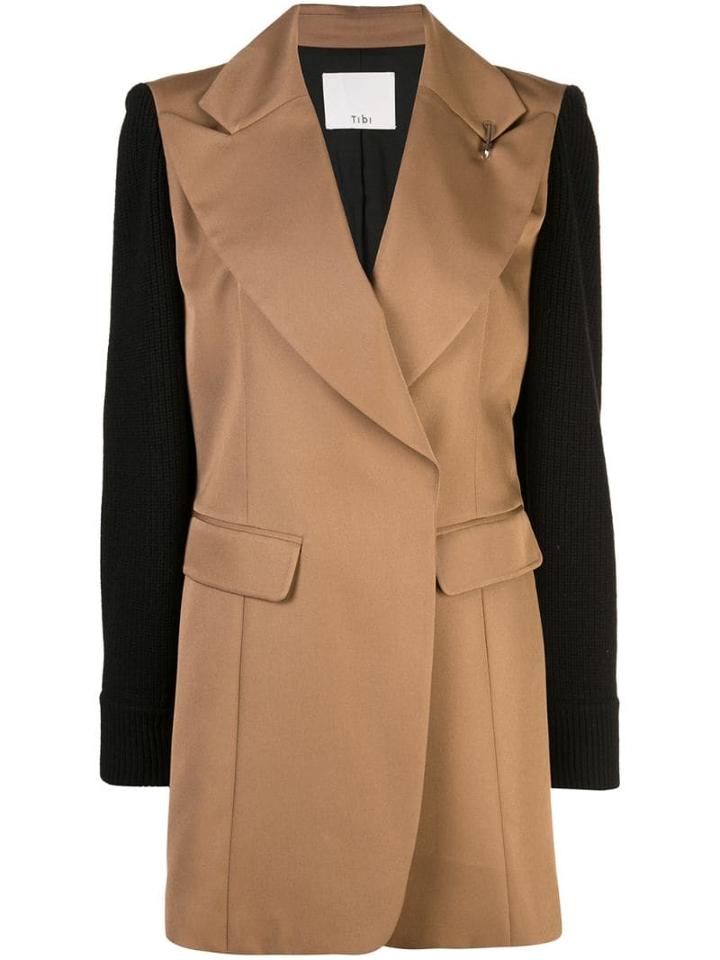 Tibi Peaked Lapel Blazer - Brown
