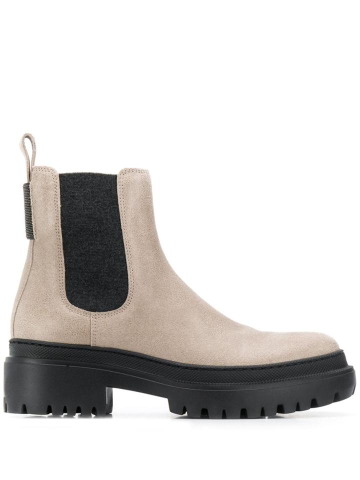 Brunello Cucinelli Low Platform Boots - Grey