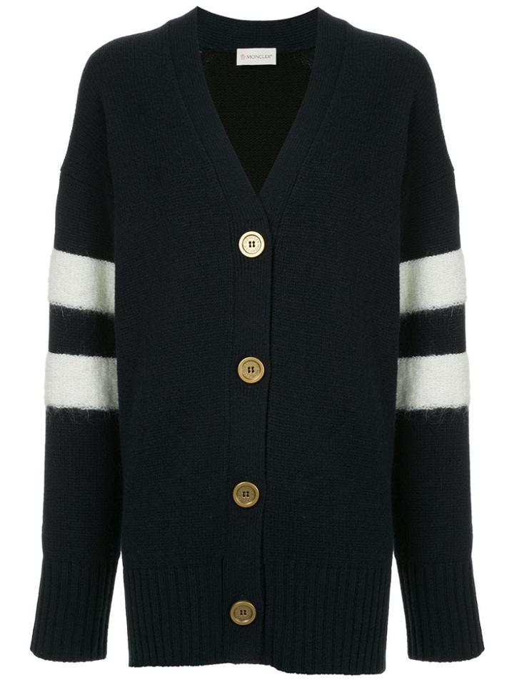 Moncler Stripe Detail Cardigan - Blue