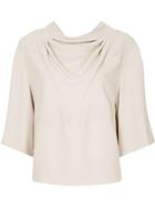 Iro Draped Collar Top - Neutrals