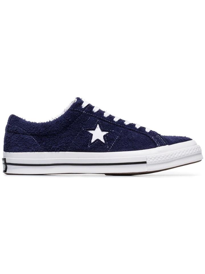 Converse Blue And White One Star Ox Suede Leather Sneakers