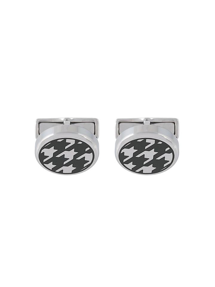 Canali Round Houndstooth Cufflinks - Metallic