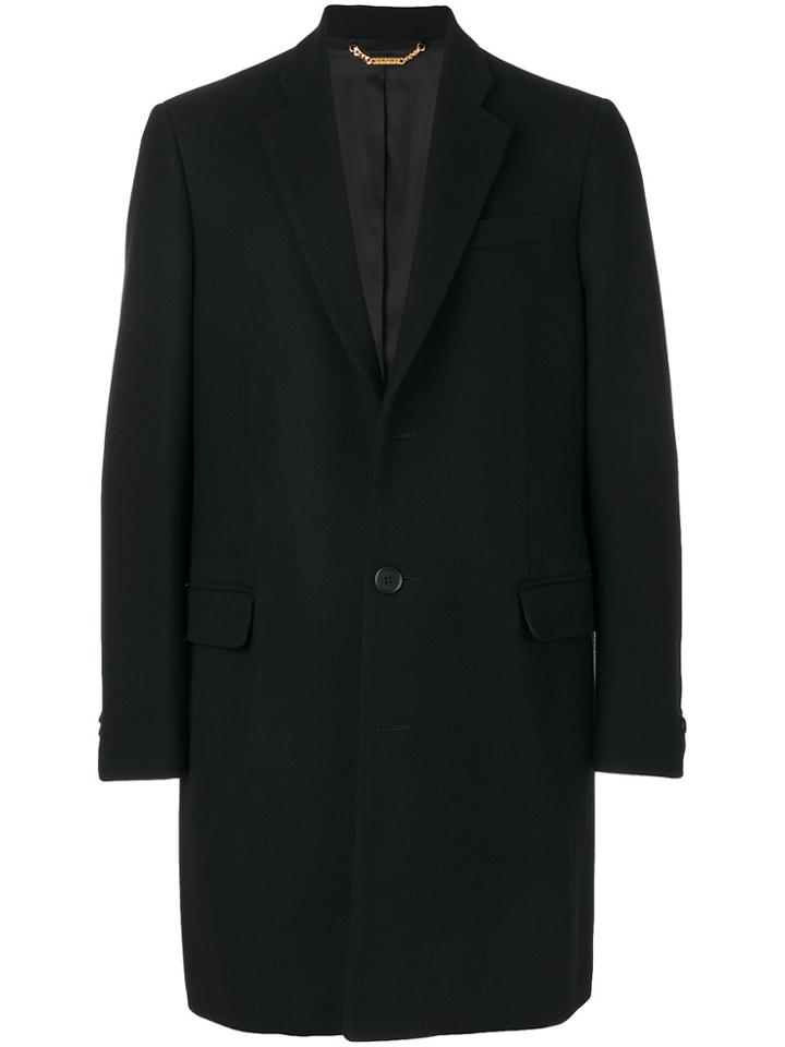 Versace Single Breasted Coat - Black
